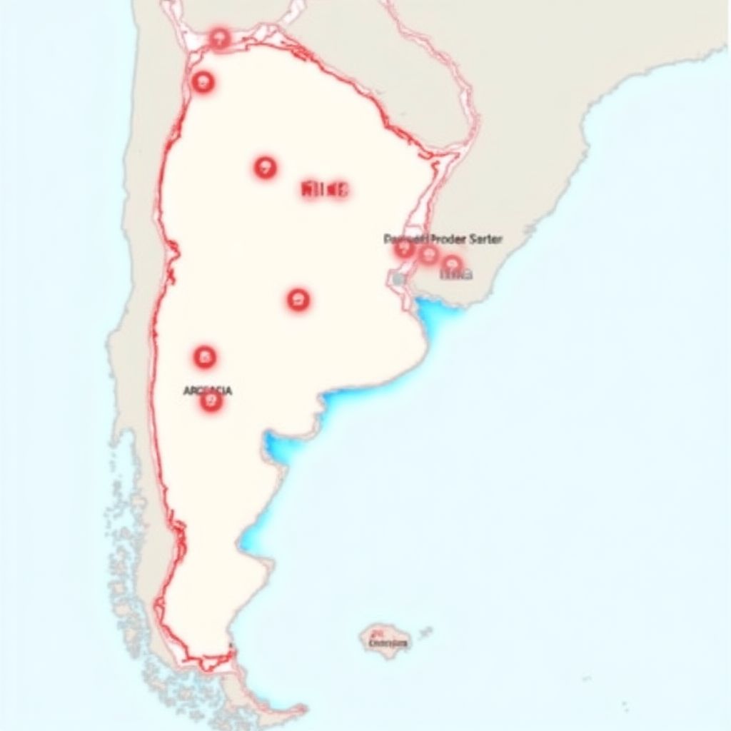 Mapa de estaciones YPF en Argentina
