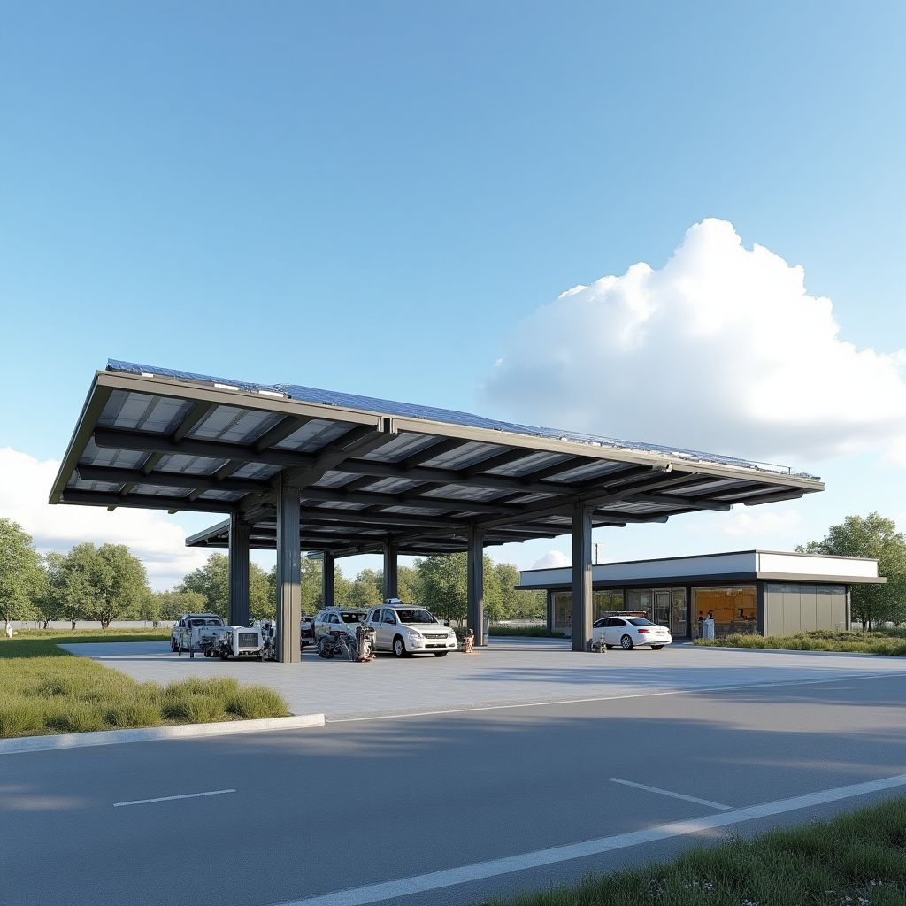 Estación YPF con paneles solares